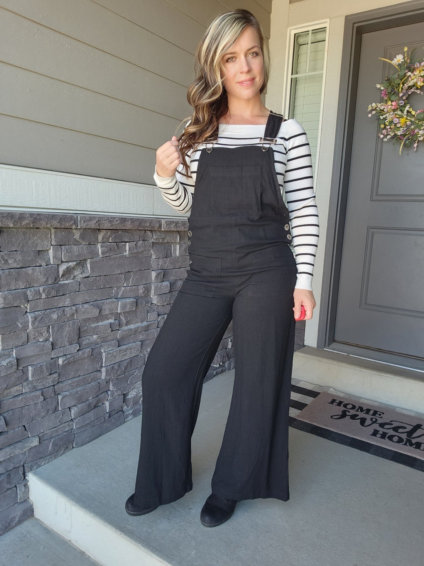 Striped Off the Shoulder Long Sleeved Knit Top (IVORY) - The Purple Palm Boutique