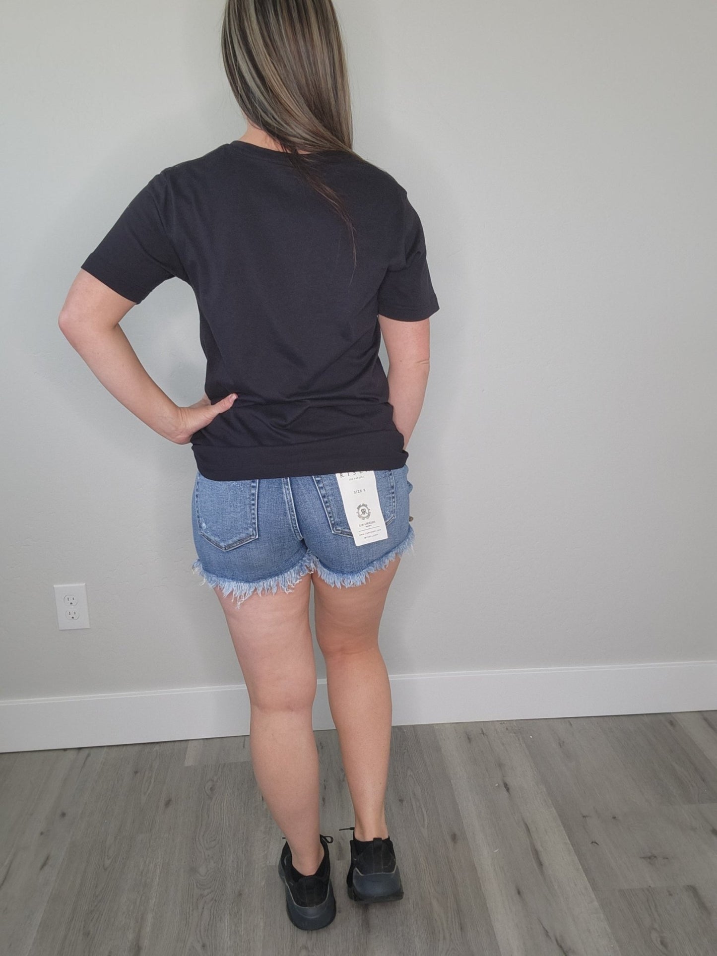 RISEN High Rise Side Slit Shorts - The Purple Palm Boutique