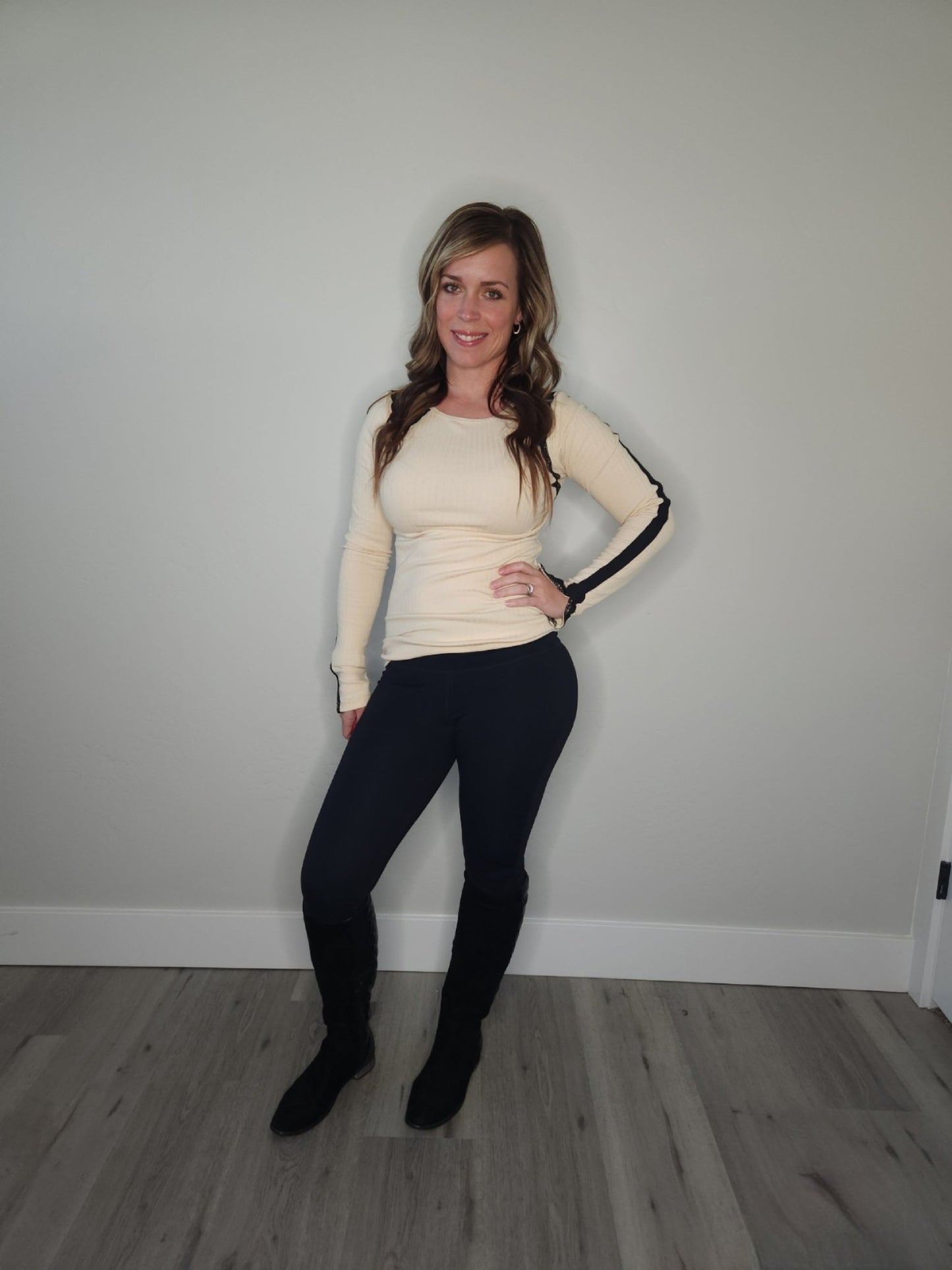 Laced In Love Long Sleeve (CREAM) - The Purple Palm Boutique