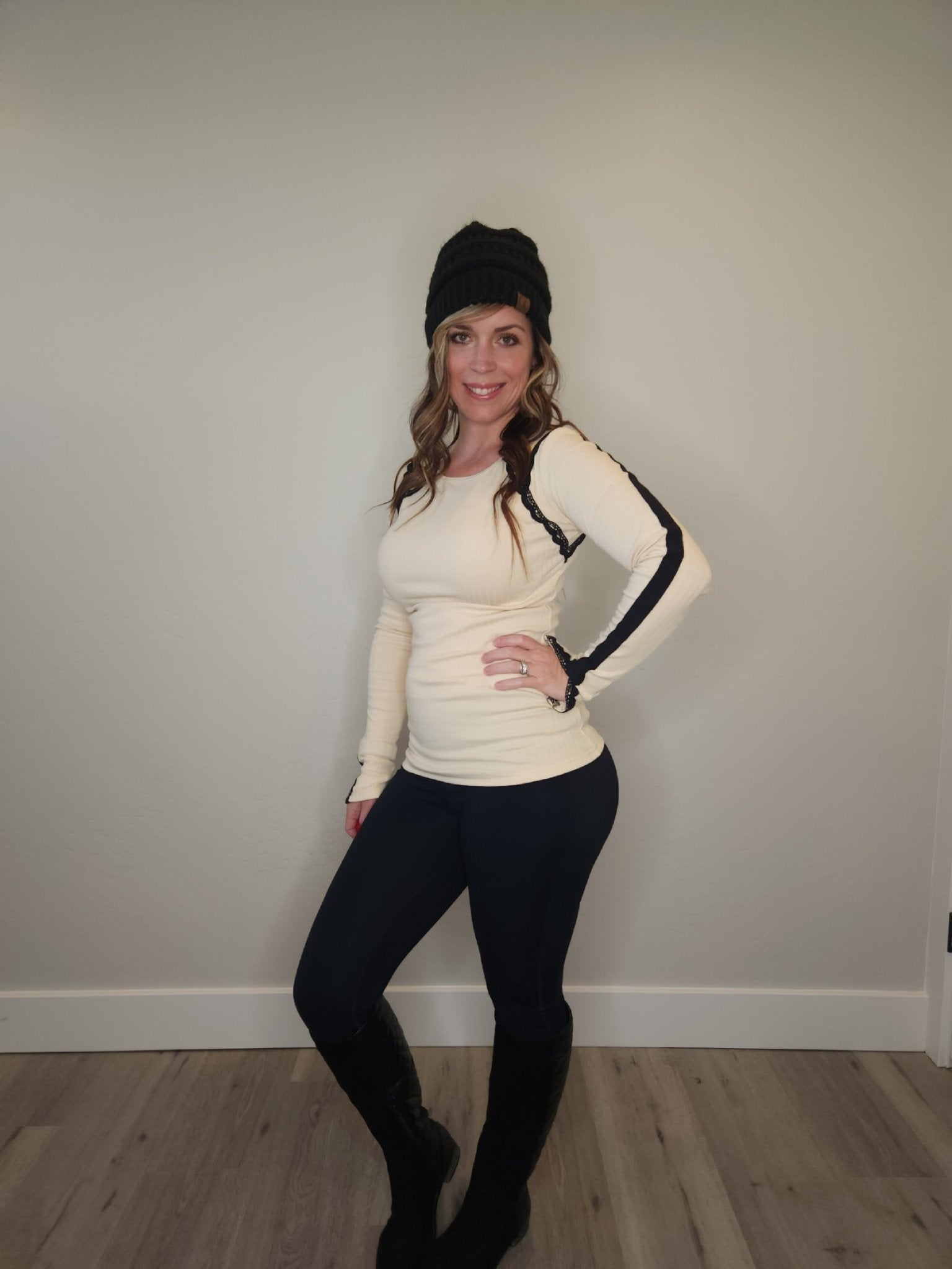 Laced In Love Long Sleeve (CREAM) - The Purple Palm Boutique