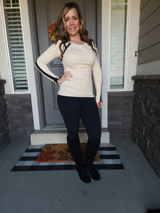 Laced In Love Long Sleeve (CREAM) - The Purple Palm Boutique