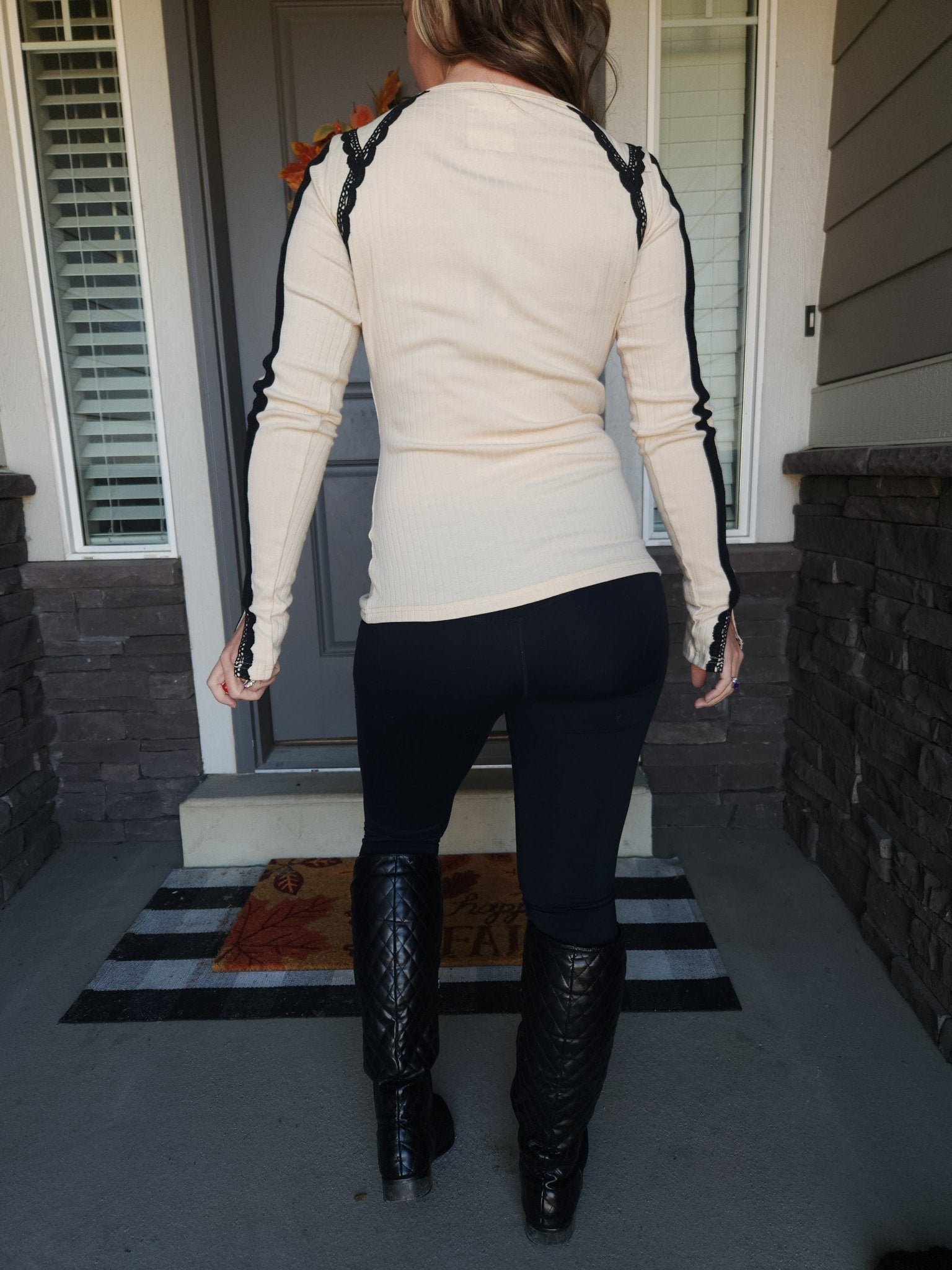 Laced In Love Long Sleeve (CREAM) - The Purple Palm Boutique